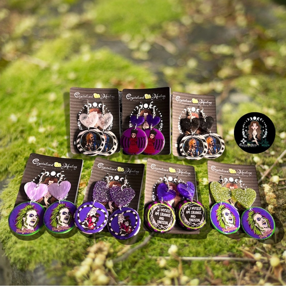 Beetlejuice Polymer Clay Earrings
